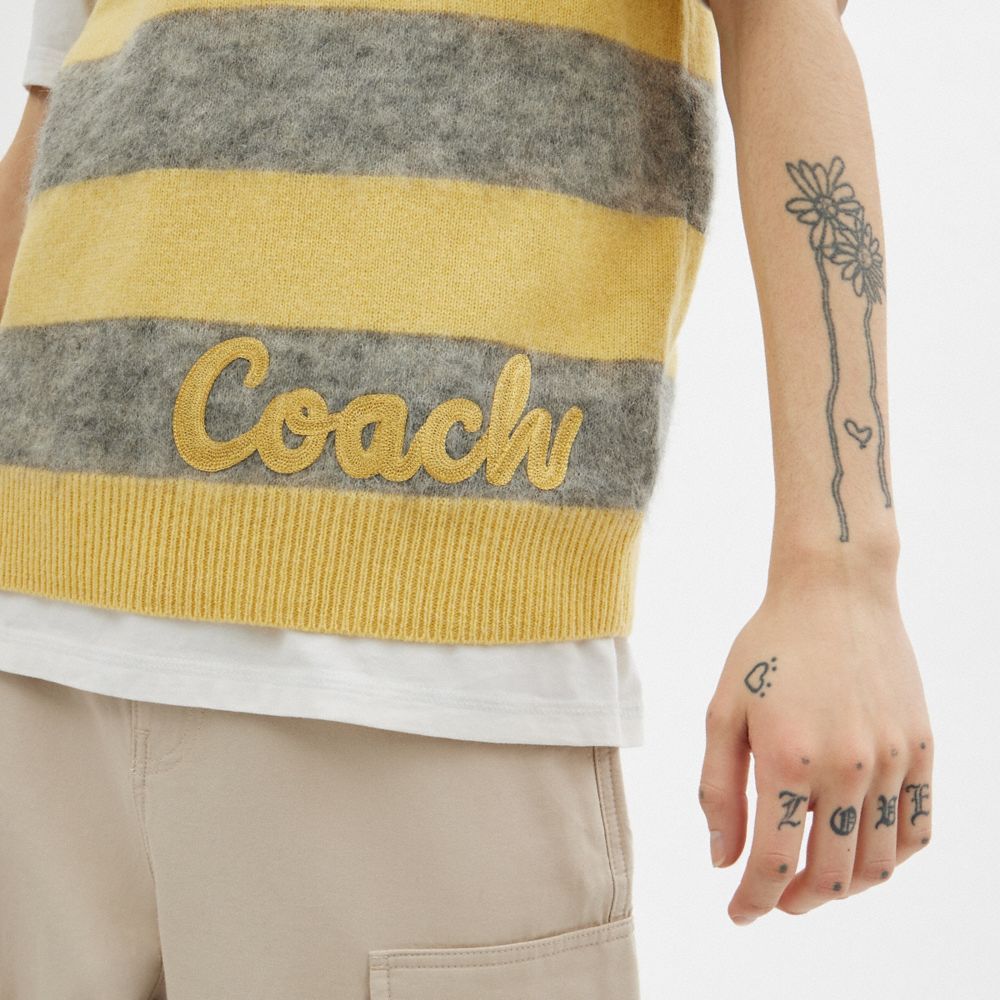 Coach Sweater Vest Topjes Heren Geel Gekleurd | VR9507382