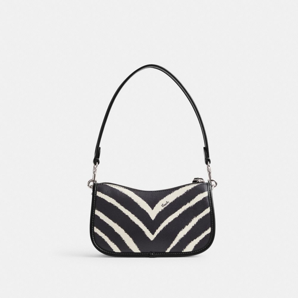 Coach Swinger Bag 20 With Zebra Print Schoudertassen Dames Zilver | FH1039642