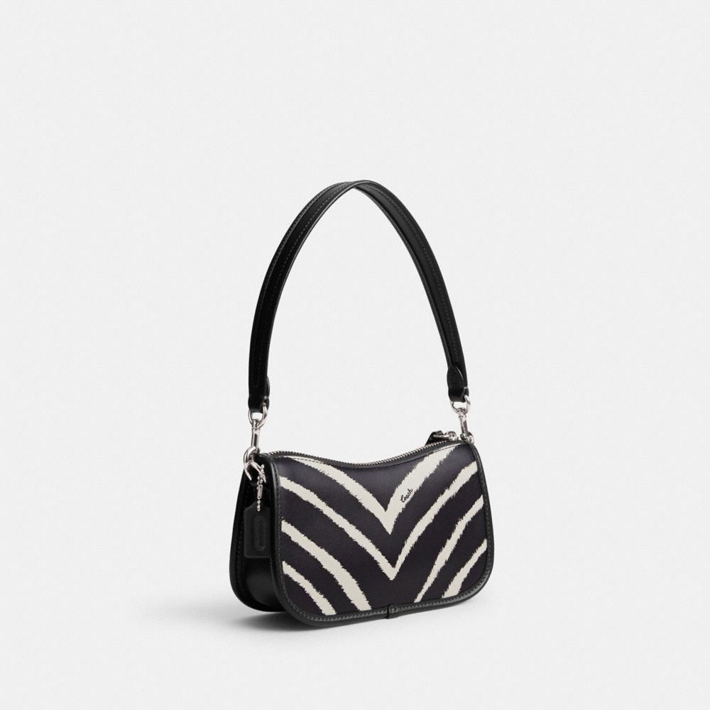 Coach Swinger Bag 20 With Zebra Print Schoudertassen Dames Zilver | FH1039642