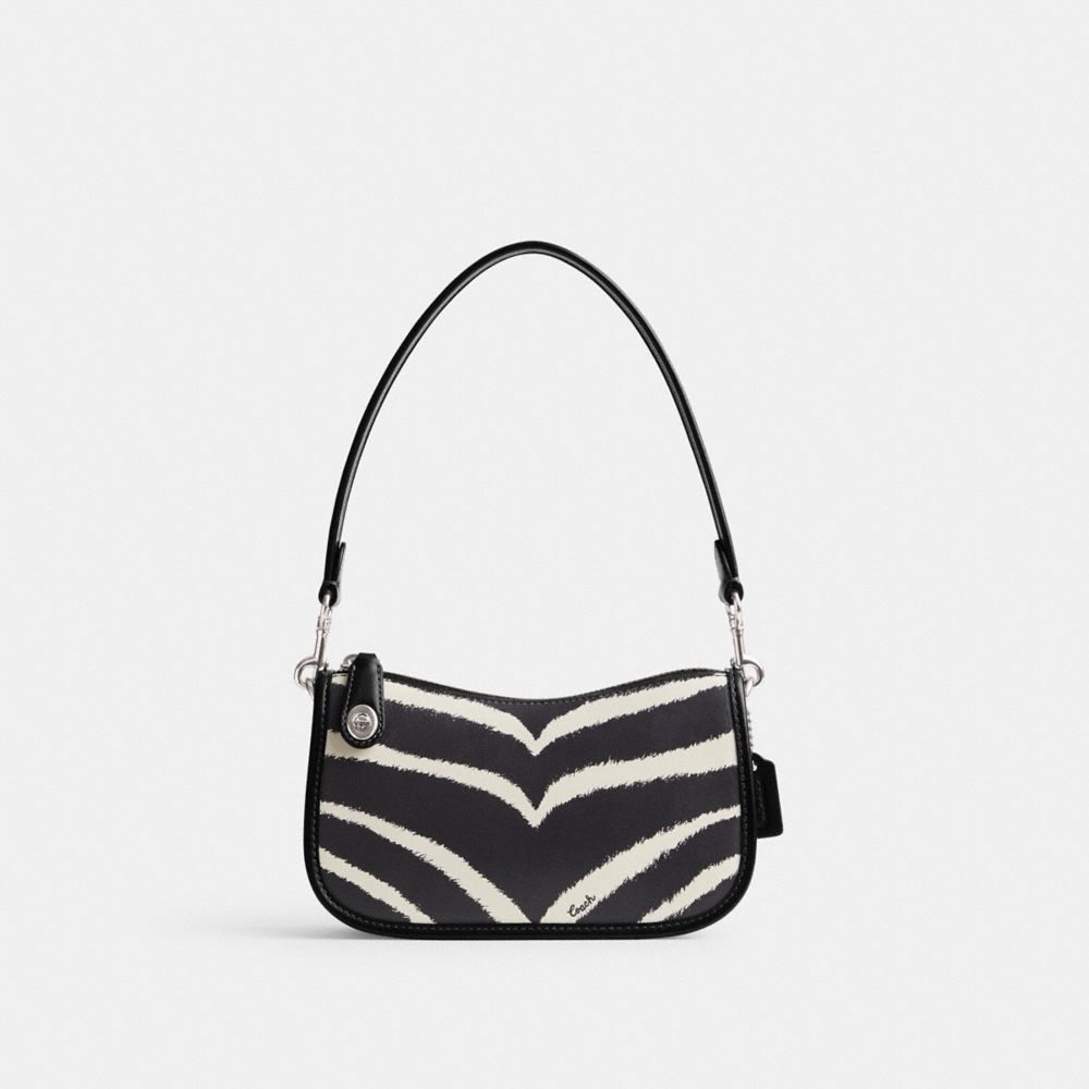 Coach Swinger Bag 20 With Zebra Print Schoudertassen Dames Zilver | FH1039642