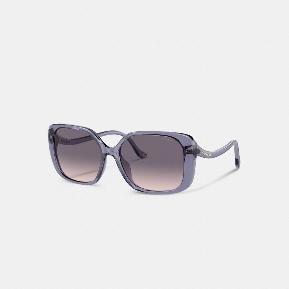 Coach Swoop Temple Rectangle Sunglasses Brillen Dames Paars | IR8730956