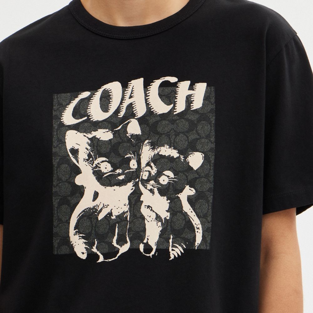 Coach The Lil Nas X Drop Signature Cats T Shirt Topjes Heren Zwart | MQ1574092