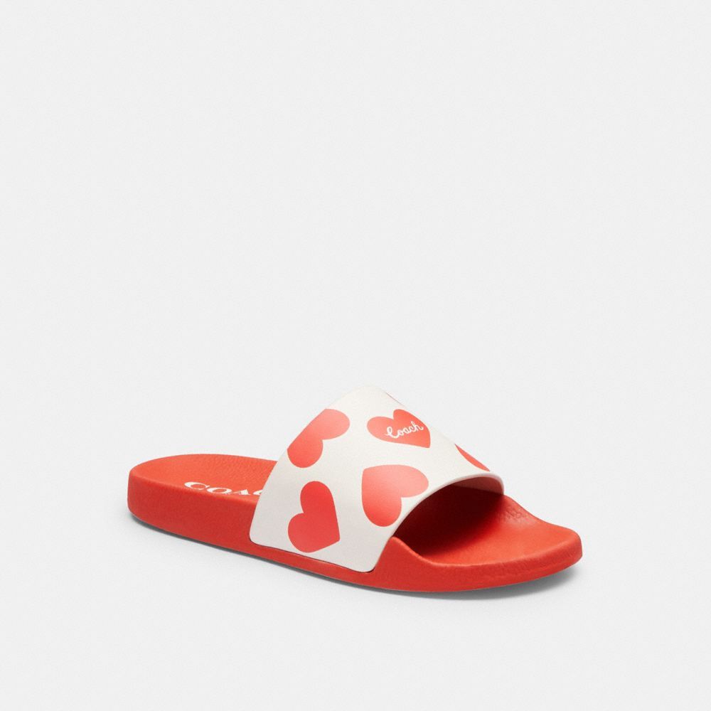 Coach Udele Sport Slide With Valentine\'s Print Sandalen Dames Rood | YW8061259