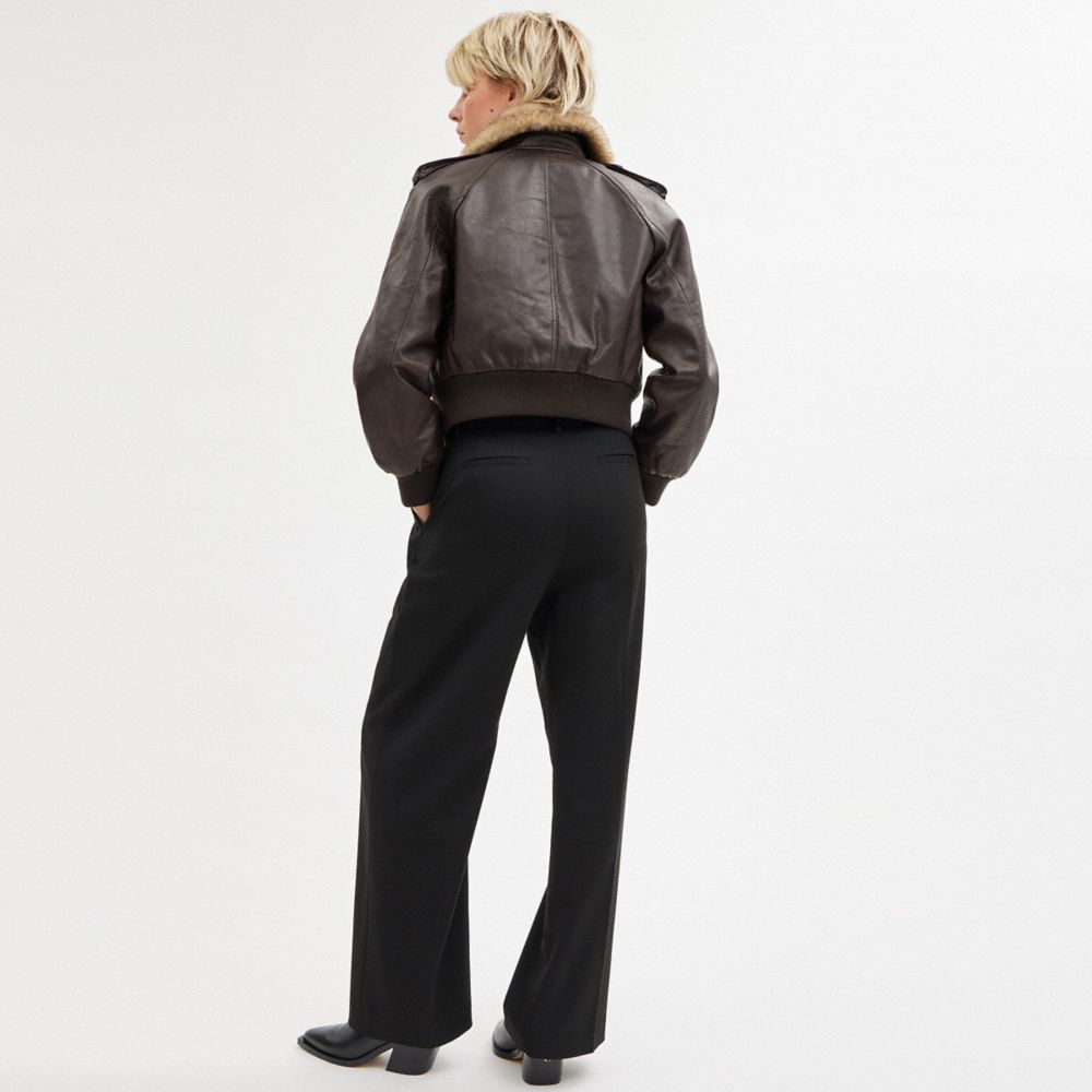 Coach Wide Leg Trousers Broek Dames Zwart | YM7321806