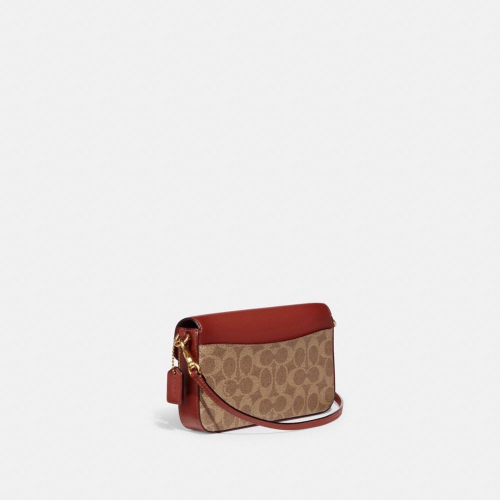 Coach Wyn Crossbody Bag In Signature Canvas Crossbodytassen Dames Bruin Rood | SP2496508