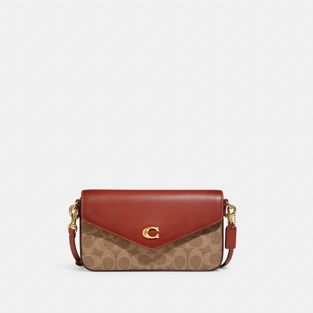 Coach Wyn Crossbody Bag In Signature Canvas Crossbodytassen Dames Bruin Rood | SP2496508