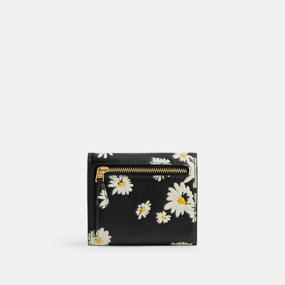 Coach Wyn Small Wallet With Floral Print Kleine Portefeuille Dames Zwart Gekleurd | OK5829734