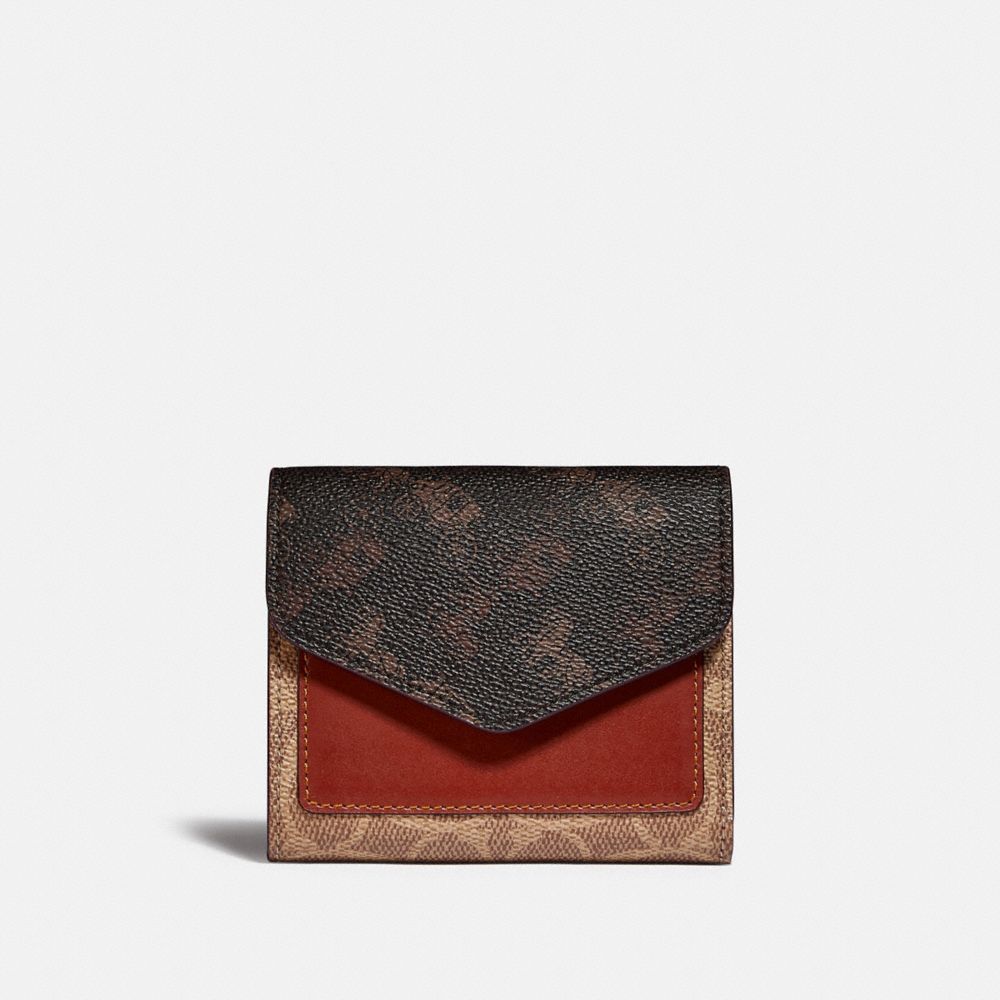 Coach Wyn Small Wallet With Horse And Carriage Print Kleine Portefeuille Dames Bruin Rood | WE9384671