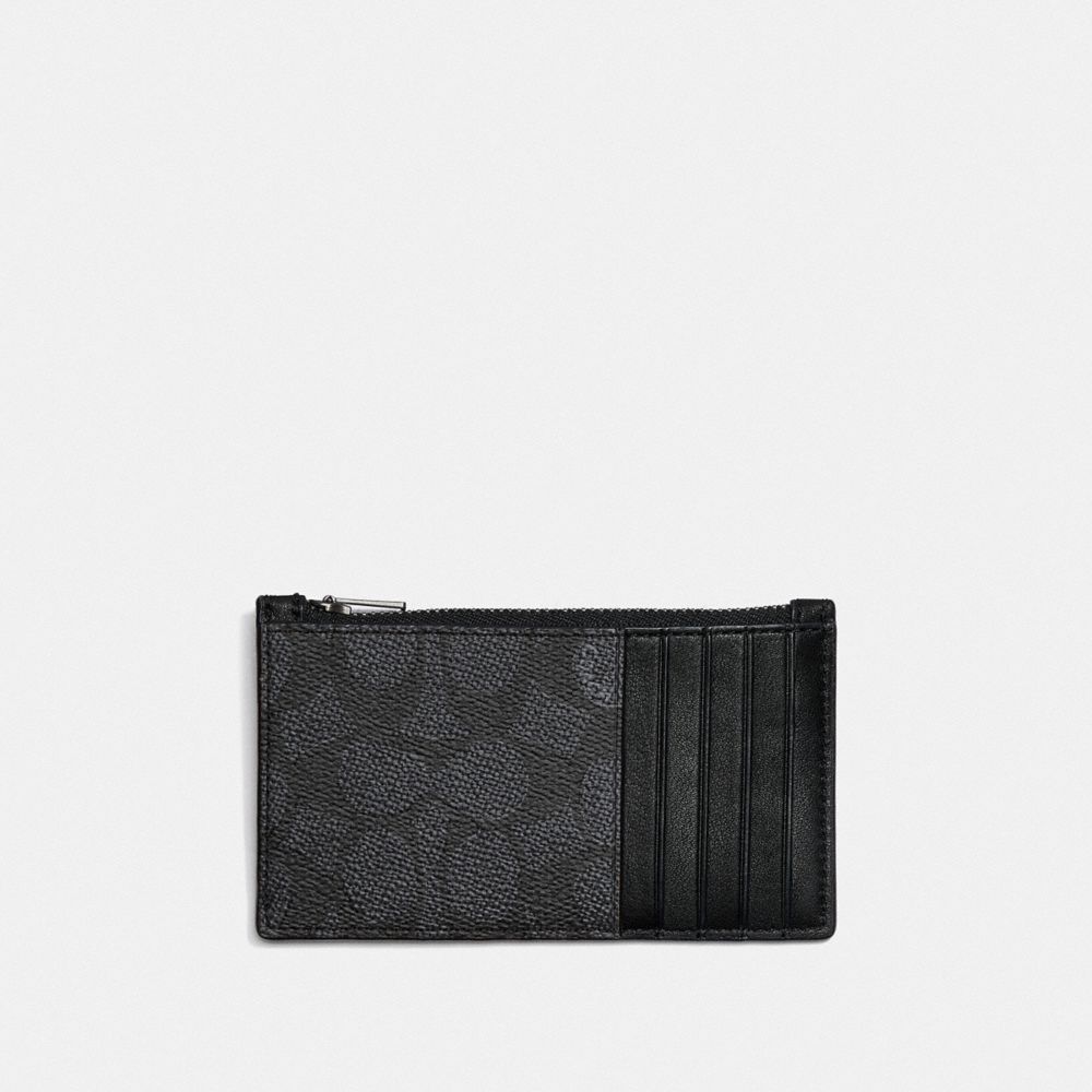 Coach Zip Card Case In Signature Canvas Kaartenhoes Heren Grijs | HP4607219