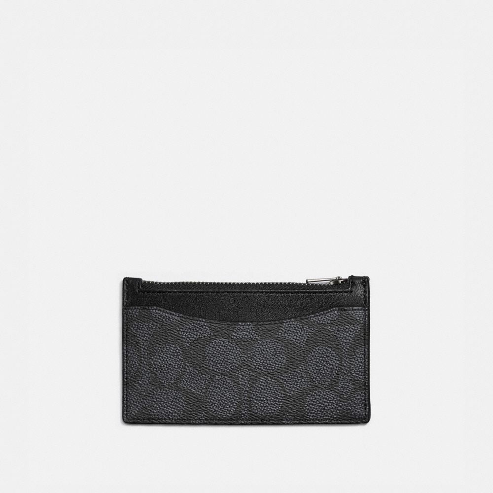 Coach Zip Card Case In Signature Canvas Kaartenhoes Heren Grijs | HP4607219